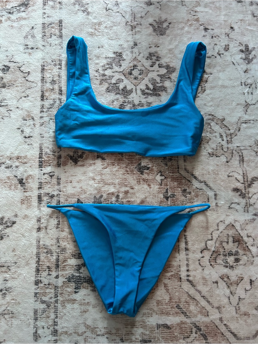 Jade Bright Teal Blue Scoop Neck Bikini Set